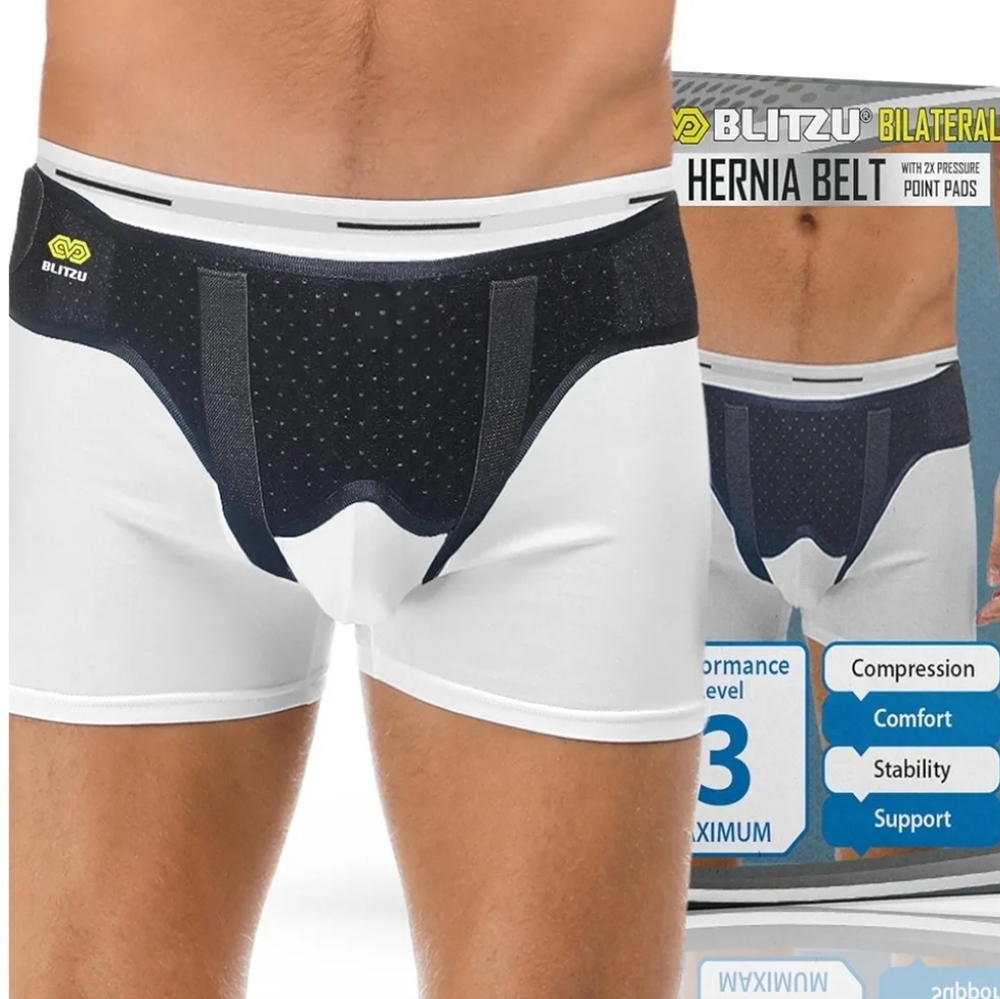 Men's White and Black Hernia Belt Underwear